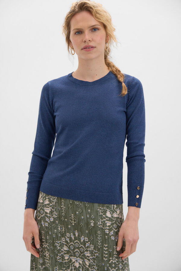 Cortefiel Round neck jumper Blue