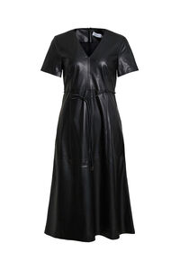 Vila Vestido midi de couro sint&eacute;tico