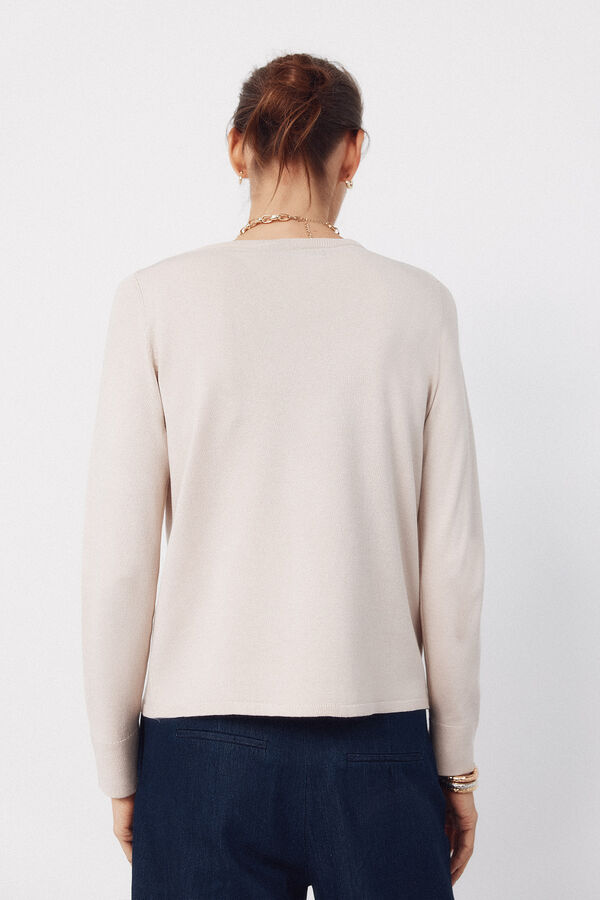Cortefiel Boat neck jumper Nude