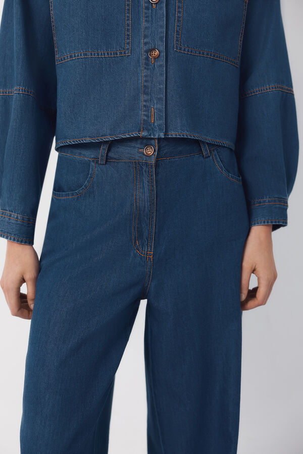 Cortefiel Soft palazzo jeans Blue