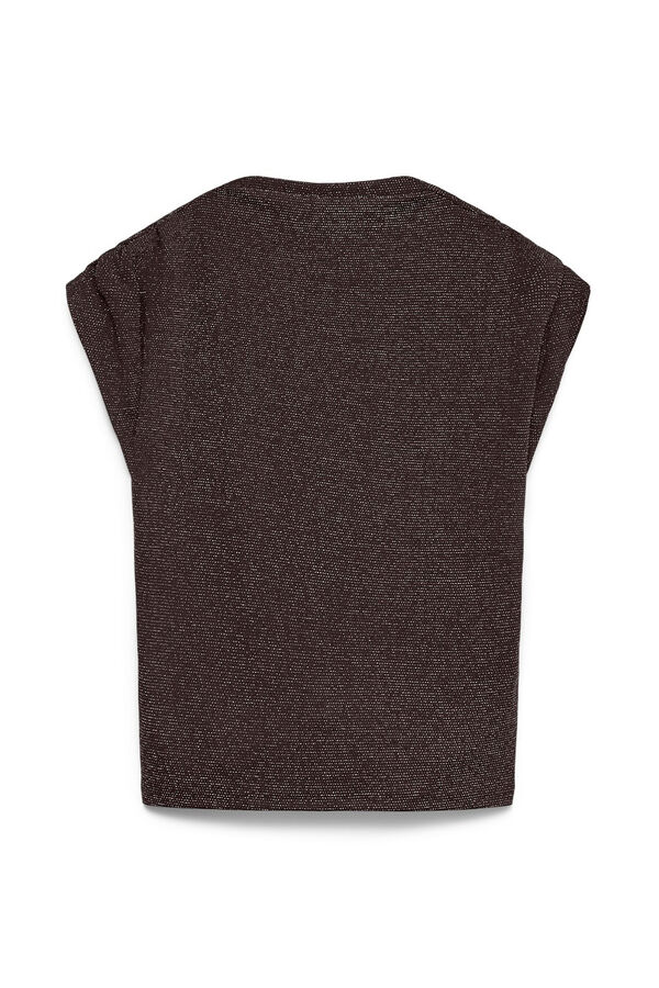 Vero Moda Top Perkins com decote em lurex Castanho