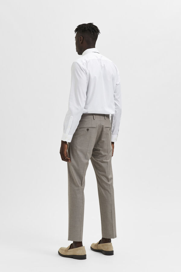 Cortefiel Slim fit textured suit trousers Brown