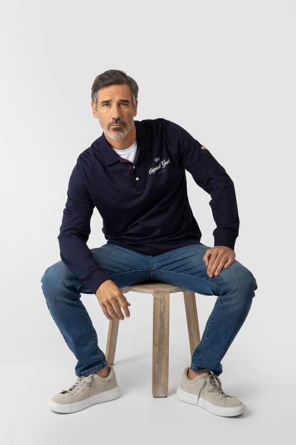 Privata Polo de manga comprida Azul