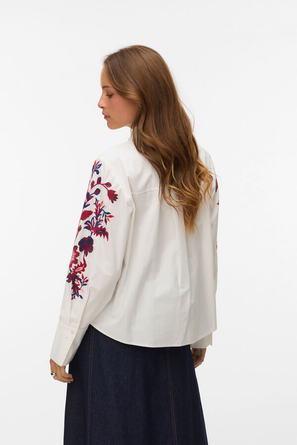 Vero Moda Camisa com bordado nas mangas Branco