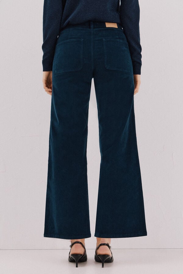 Cortefiel Pantalones Marine Velvet Blue