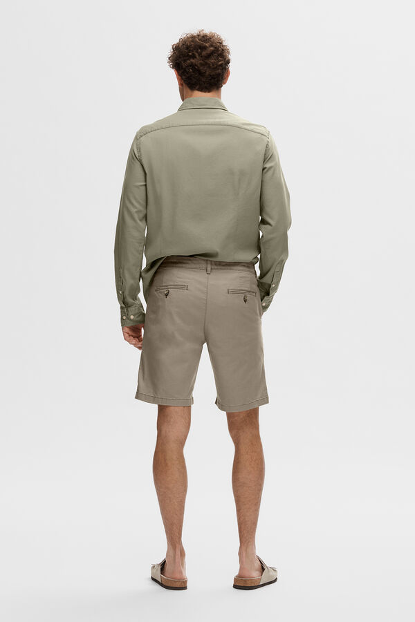 Selected Bermuda estilo calças chino slim fit Cinzento