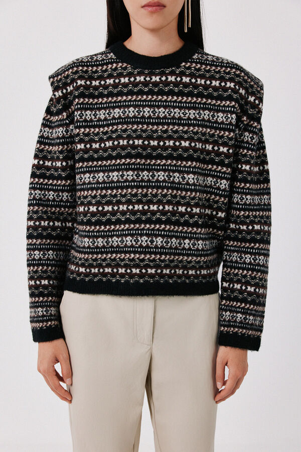 Cortefiel Fair Isle jumper Black