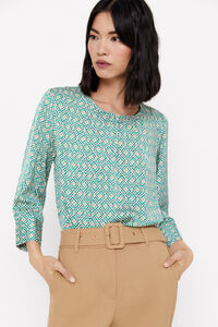 Cortefiel Sustainable blouse Printed green
