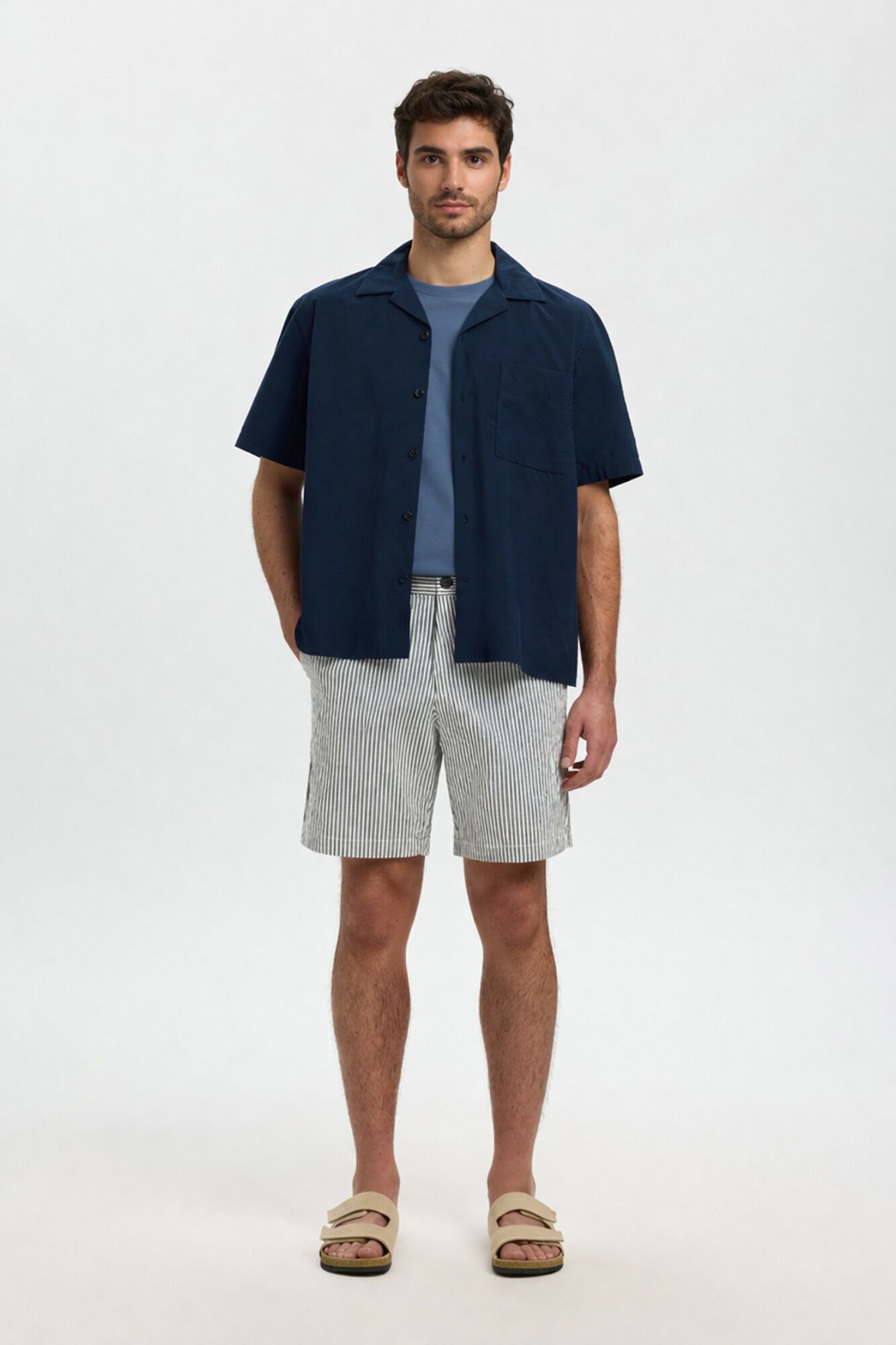 Selected Pantal&oacute;n corto tejido estructura