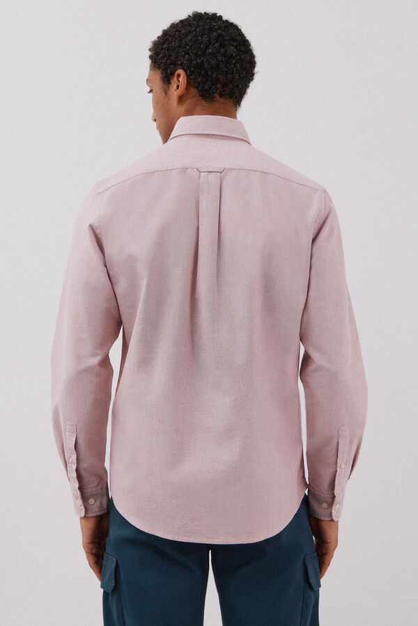 Cortefiel Plain oxford shirt Maroon