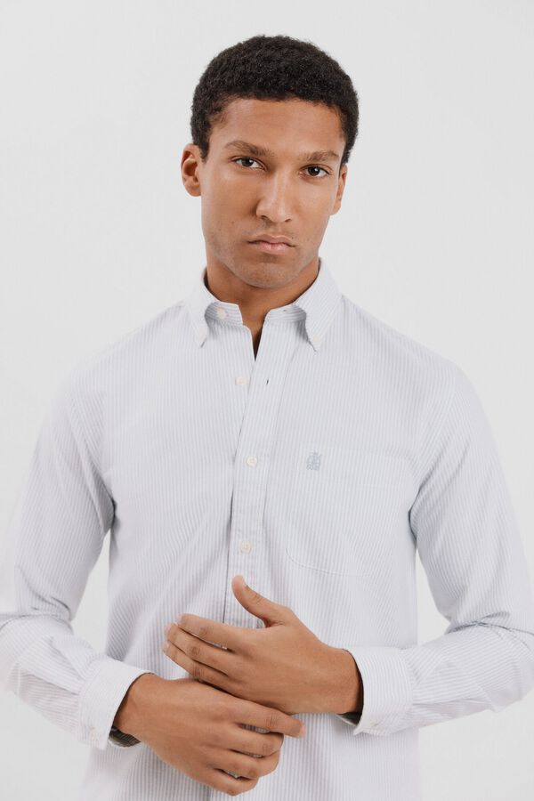 Cortefiel Camisa oxford riscas Azul
