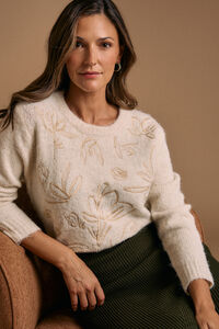 Polín Et Moi Camisola bordado em lurex cru