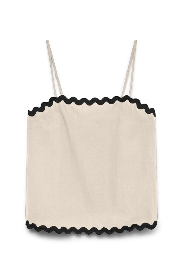 Vero Moda Top de al&ccedil;as decote quadrado Tostado