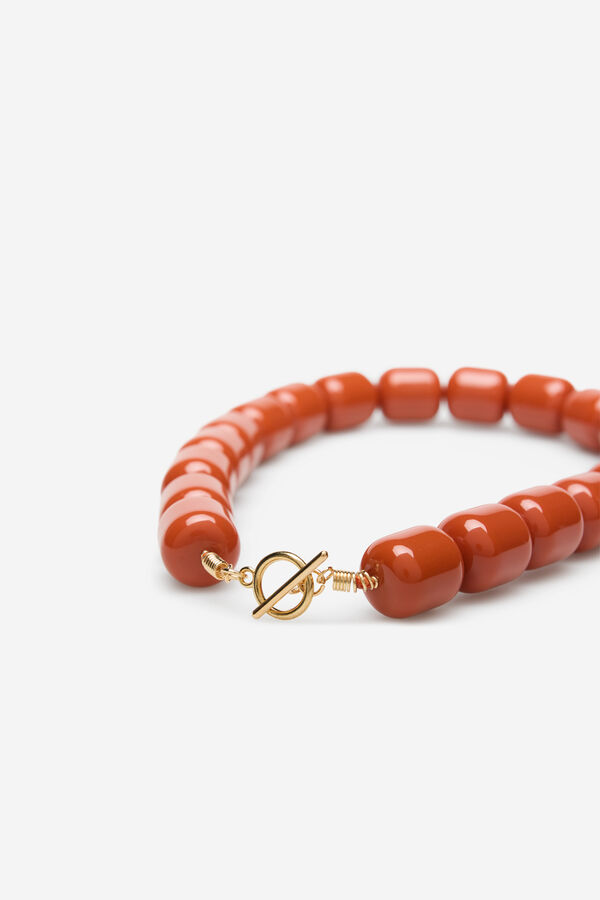 Cortefiel Colored resin necklace Orange