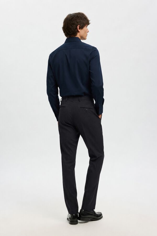 Selected Wool Slim Fit suit trousers Black