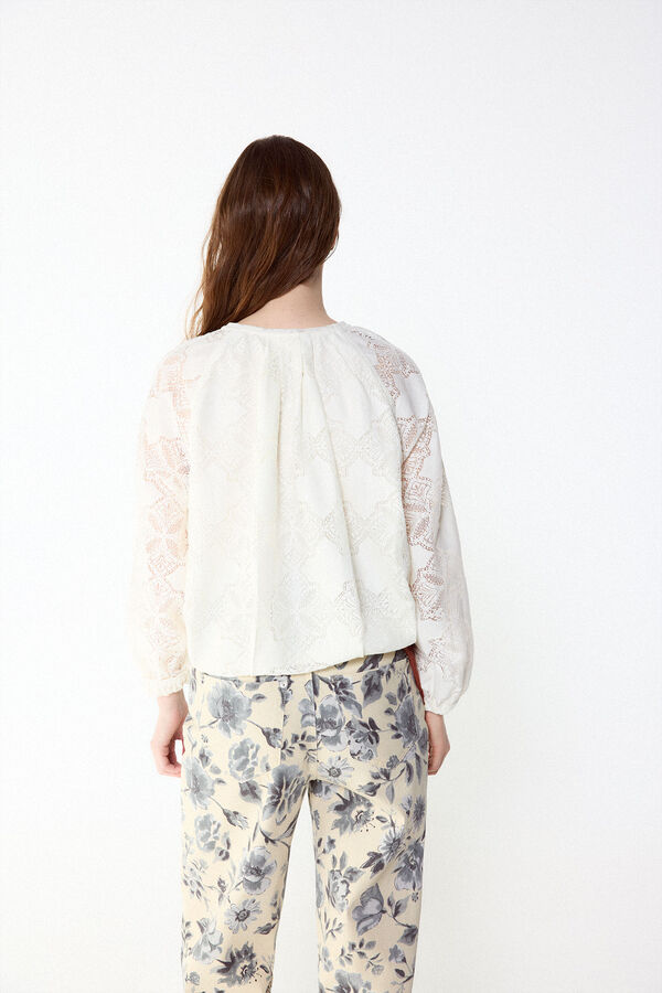 Slowlove Bomber de lace Marfil