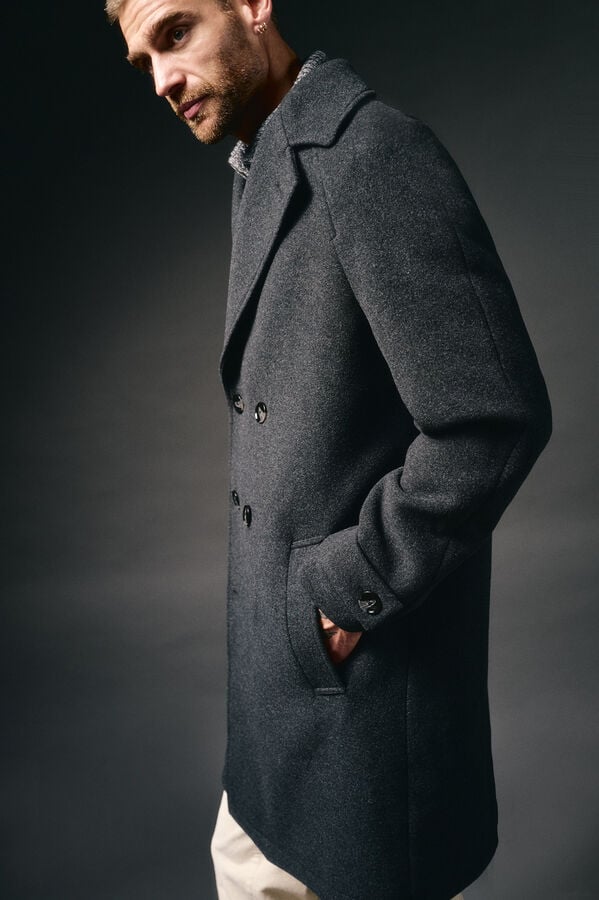 OOTO Sobretudo cruzado de lã Cinzento