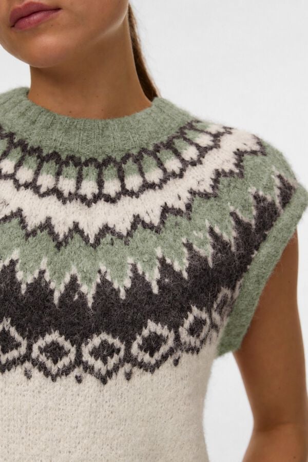 Vero Moda Greca knit gilet Dark green