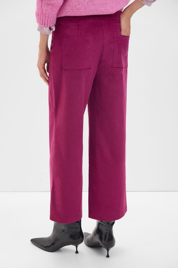 Cortefiel Velvetón marin trousers Purple