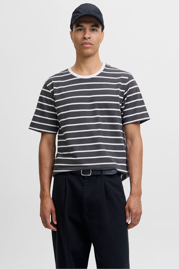Jack & Jones T-shirt riscas Cinzento