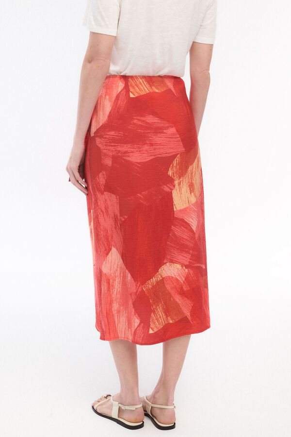 Vila Falda midi pareo con viscosa Coral