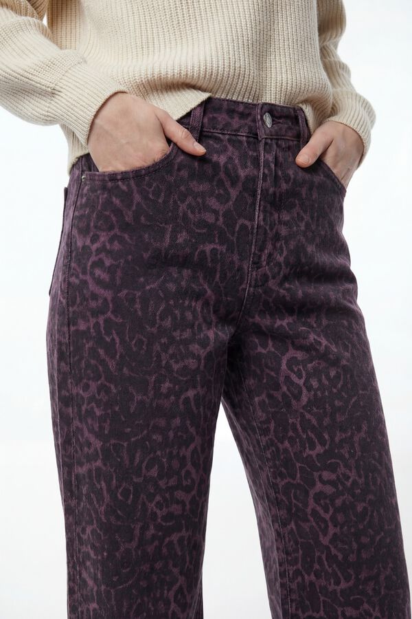 Vila Cal&ccedil;a jeans com estampado de leopardo Granada