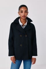 Cortefiel Short flared trench Black