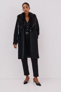 Cortefiel Coat with fur effect detail