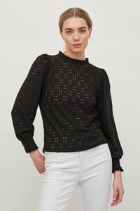 Cortefiel Openwork blouse Black