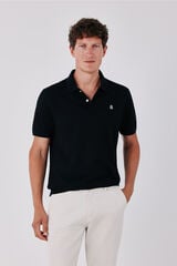 Cortefiel Polo b&aacute;sico piqu&eacute; Negro