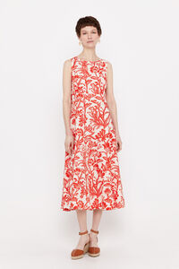 Cortefiel Printed cotton dress Printed red