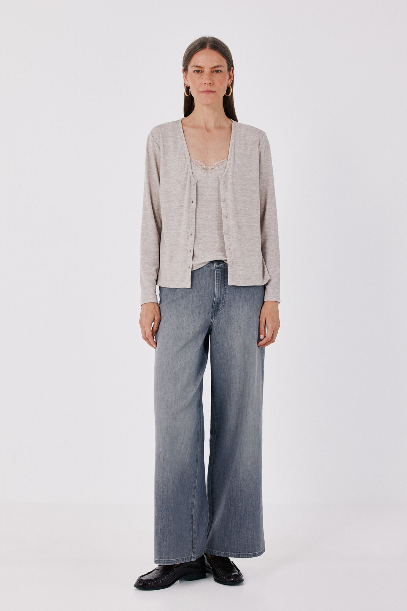 Cortefiel Lace detail double cardigan
