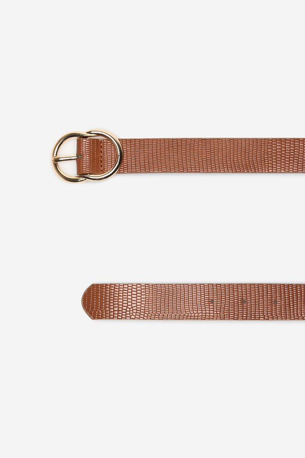 Cortefiel Basic double buckle belt Orange