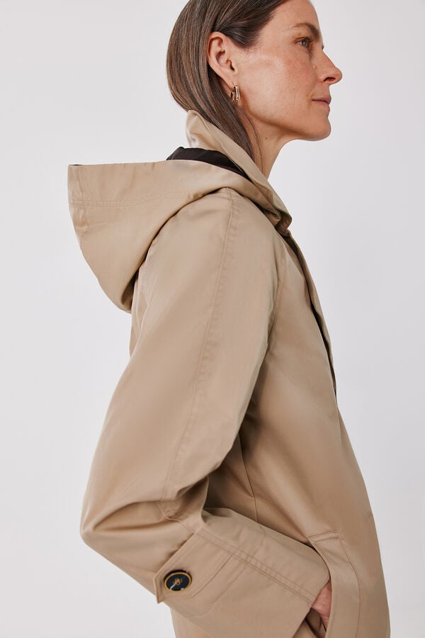 Cortefiel Short flared trench Beige