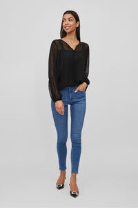 Vila Blusa plumeti de manga comprida