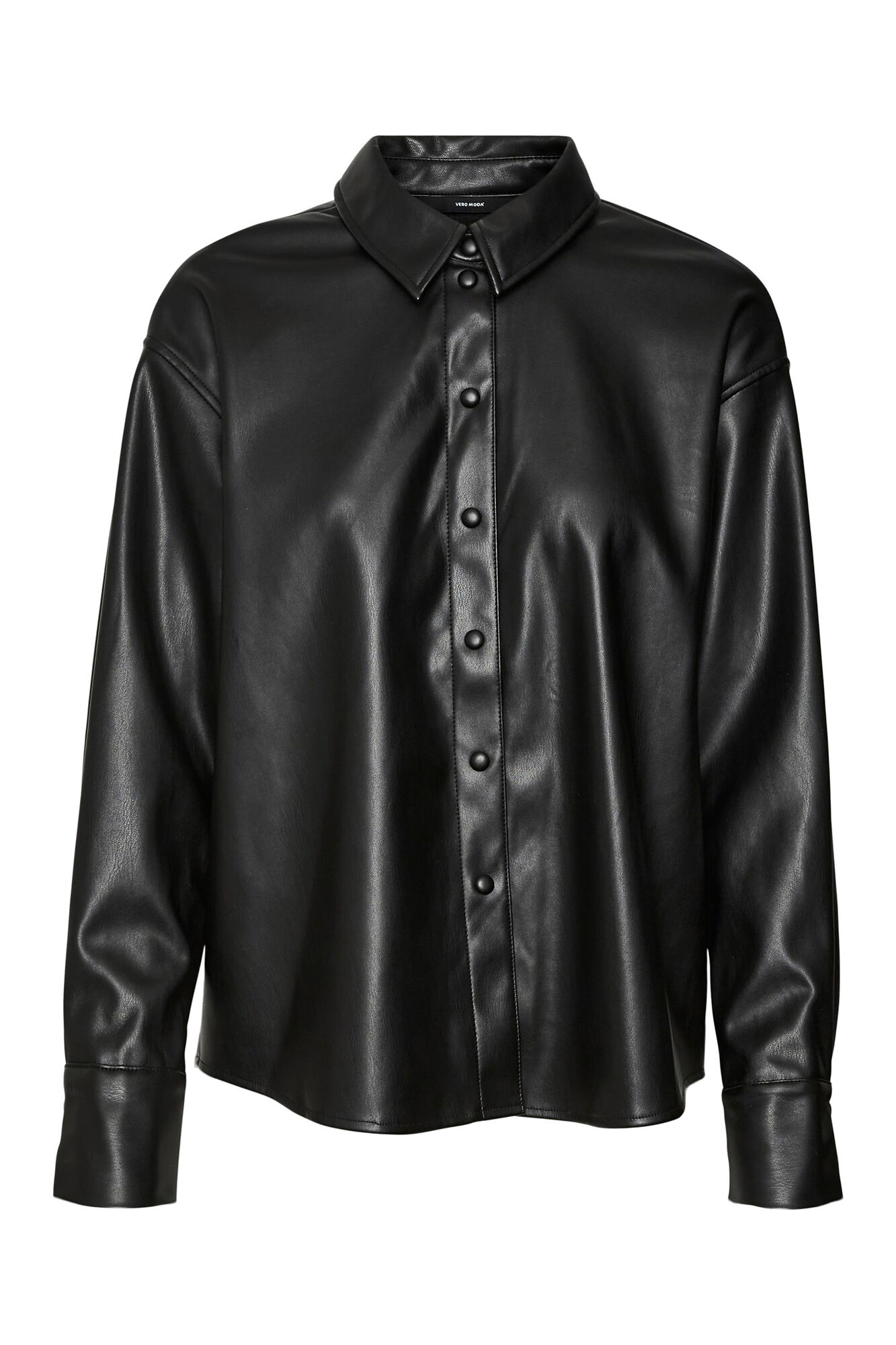Camisa larga efecto piel