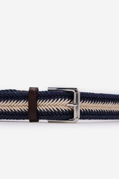 Cortefiel Striped woven belt Navy