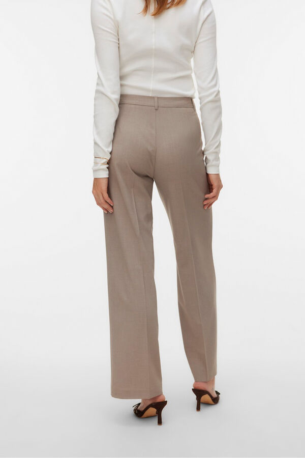 Vero Moda Cal&ccedil;a reta de alfaiataria Tostado