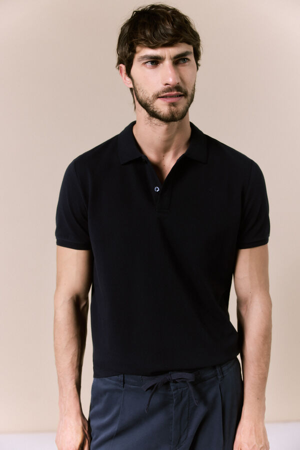 OOTO Piqu&eacute; basic polo shirt Navy