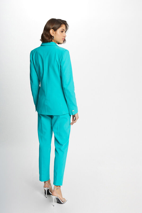Cortefiel Tailored button-up jacket Turquoise