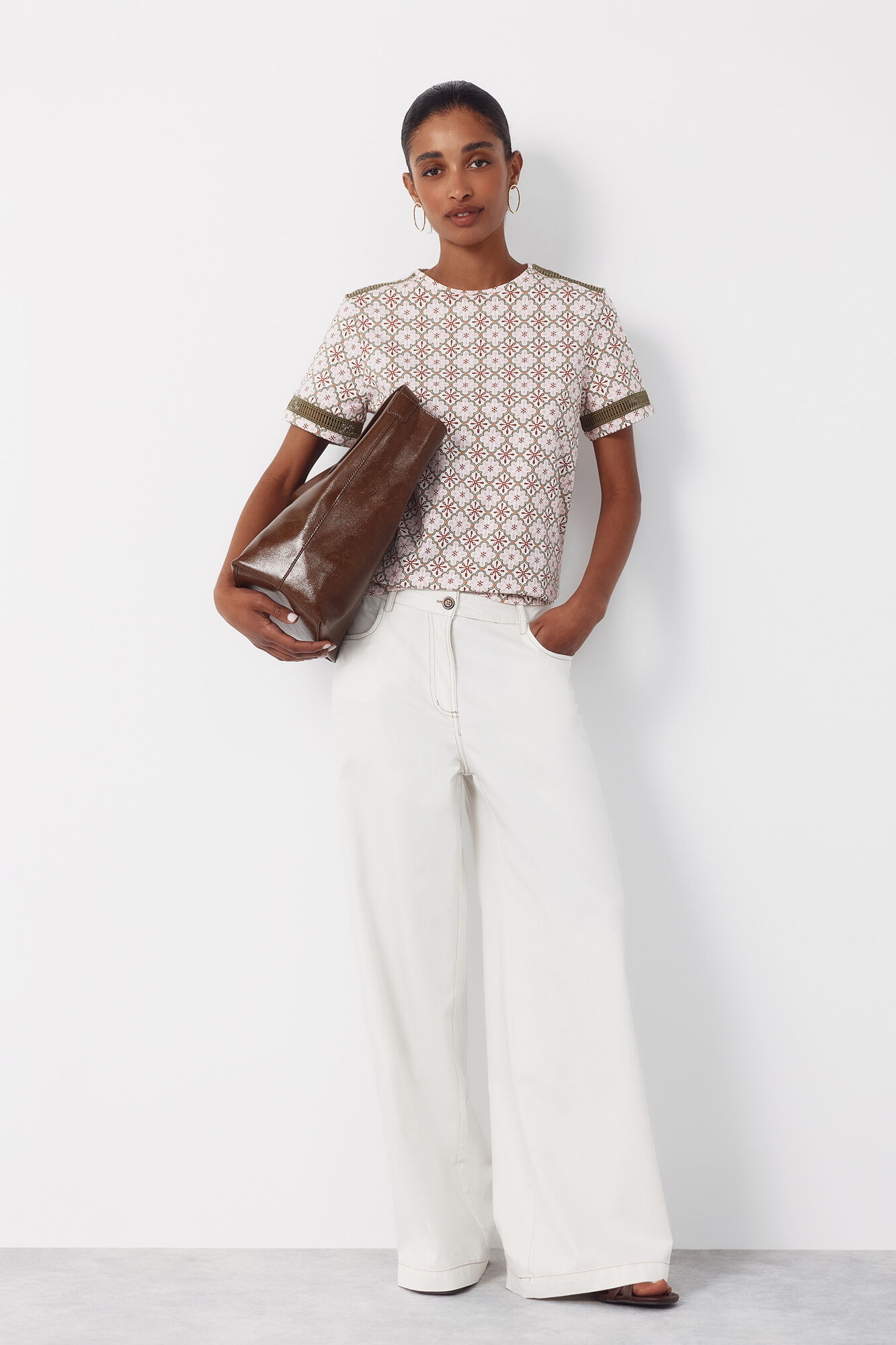 Cortefiel Hemstitch detail t-shirt