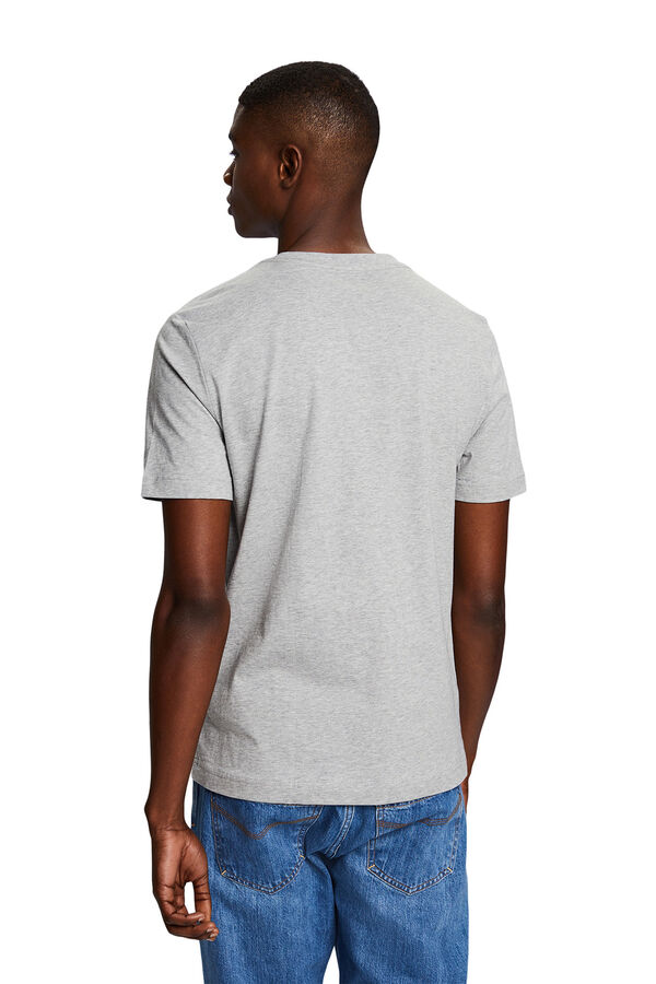 Cortefiel Essential slim-fit cotton T-shirt Grey