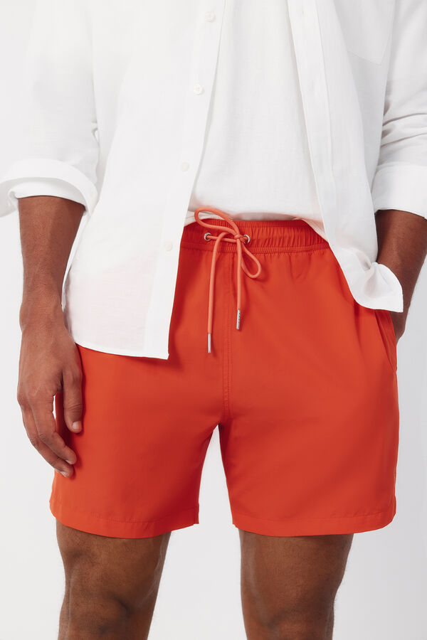 Cortefiel Plain basic swimwear Coral