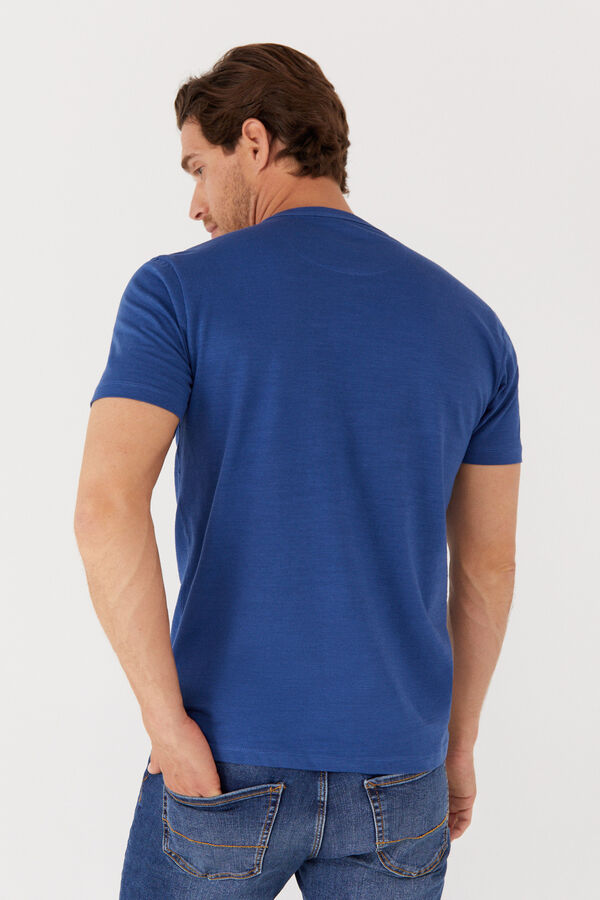 Cortefiel Striped print T-shirt Blue