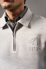 OOTO Sweatshirt com gola e fecho-éclair Cinzento