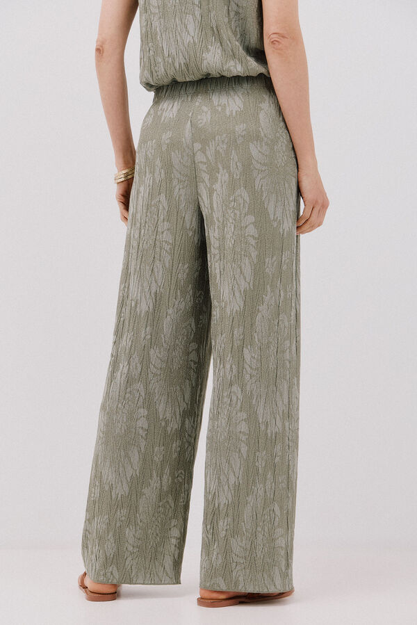 Cortefiel Jacquard knit trousers Kaki