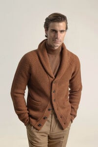 PuroEGO Cardigan canelado mesclado