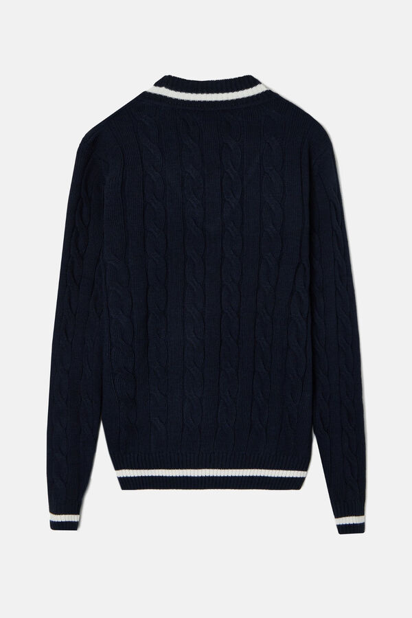 Silbon Classic college stripe jersey Navy