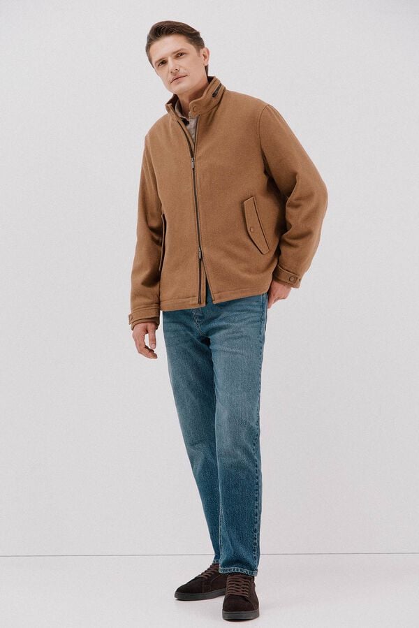 Cortefiel Wool jacket Camel