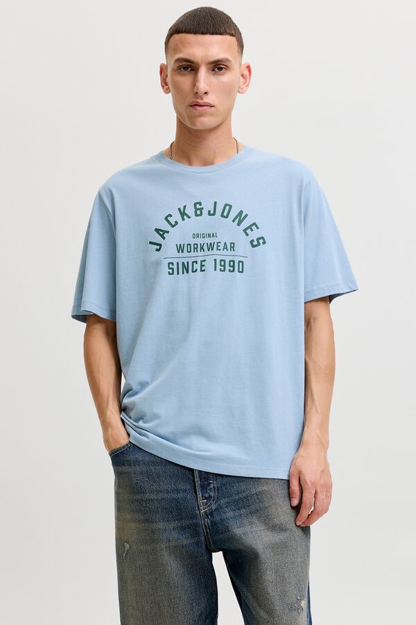 Jack & Jones Print regular fit T-shirt Blue